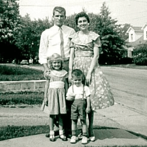Jeff's parents Jack & Virginia Ross, sister Stephania, and Jeff (around 1960)